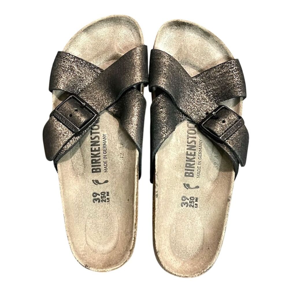 Birkenstock Metallic Bronze Crossover Sandals